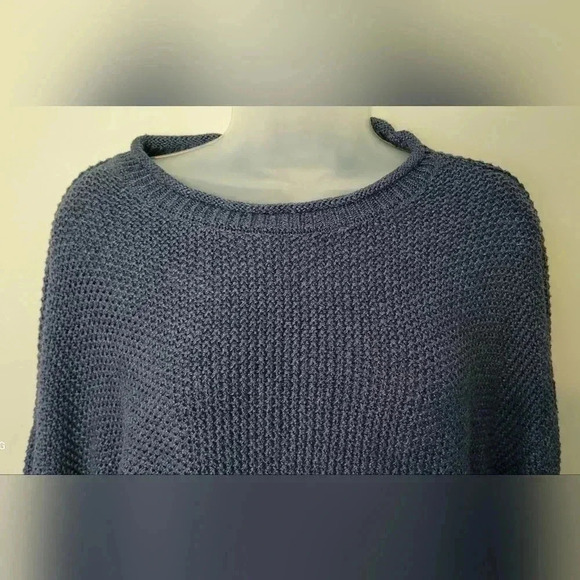 VTG Y2K Jessica Simpson Blue Loose Knit Long Sleeve Lounge Sweater, Size XXL - Picture 4 of 7